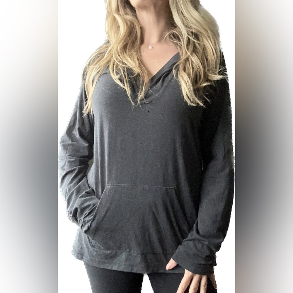 Large Puma athletic hoodie with a kangaroo pocket, ruching detail on the wrist